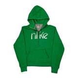 Nike Spellout Hoodie - Large Green Cotton