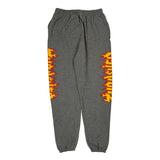 Flame Design Thrasher Graphic Joggers - Medium Gray Polyester Blend