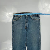 505 Orange Tab Levis Jeans - 35W 30L Blue Cotton