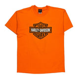 Gasoline Alley Harley Davidson Graphic T-Shirt - Large Orange Cotton