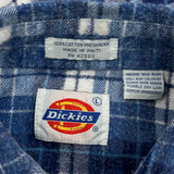 Dickies Checked Flannel Shirt - Large Blue Cotton