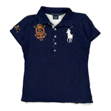 Kids Ralph Lauren Sport Graphic Polo Shirt - Small Navy Cotton