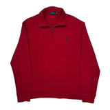 Polo By Ralph Lauren 1/4 Zip - Large Red Cotton