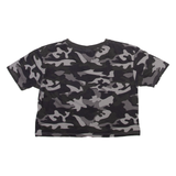 ELLESSE Cropped Camo Womens T-Shirt Grey UK 4
