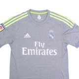 ADIDAS 2015/16 Real Madrid Away Mens Football Shirt Jersey Grey Crew Neck S