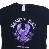 GILDAN Maggie's Diner Madrid New Mexico Womens T-Shirt Black USA Crew Neck L