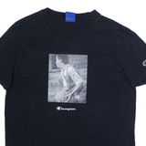 CHAMPION Basketball Photo Mens T-Shirt Black Crew Neck S
