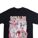 Cristiano Ronaldo Tribute Mens T-Shirt Black Crew Neck L