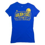 ADIDAS Golden State Warriors 2015 Playoffs Womens T-Shirt Blue USA Crew Neck M