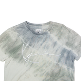 KARL KANI Cropped Womens Tie Dye T-Shirt Grey Crew Neck M