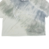 KARL KANI Cropped Womens Tie Dye T-Shirt Grey Crew Neck M