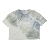 KARL KANI Cropped Womens Tie Dye T-Shirt Grey Crew Neck M