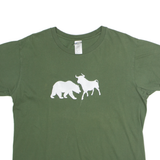 GILDAN Bulls Mens T-Shirt Green Crew Neck L