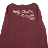 HARLEY DAVIDSON Womens T-Shirt Maroon Long Sleeve S