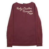 HARLEY DAVIDSON Womens T-Shirt Maroon Long Sleeve S