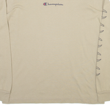 CHAMPION Mens T-Shirt Beige Long Sleeve XS