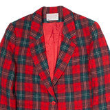 PENDLETON Womens Blazer Jacket Red Wool Check UK 10