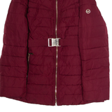 MICHAEL KORS Womens Puffer Coat Maroon S