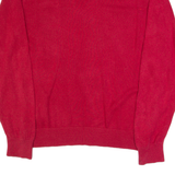 TOMMY HILFIGER Mens Jumper Red V-Neck Tight Knit S