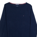 TOMMY HILFIGER Womens Jumper Blue Tight Knit S