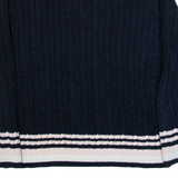 TOMMY HILFIGER Womens Jumper Blue Cable Knit XL