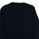 TOMMY HILFIGER Womens Jumper Blue Cable Knit XL