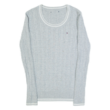TOMMY HILFIGER Womens Jumper Grey Cable Knit XS