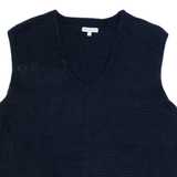TOM TAILOR Womens Vest Blue Tight Knit Sleeveless M