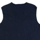 TOM TAILOR Womens Vest Blue Tight Knit Sleeveless M