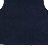 TOM TAILOR Womens Vest Blue Tight Knit Sleeveless M