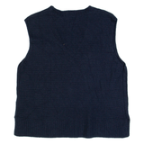 TOM TAILOR Womens Vest Blue Tight Knit Sleeveless M
