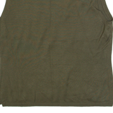 Mens Vest Green Tight Knit Sleeveless M