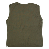 Mens Vest Green Tight Knit Sleeveless M