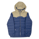 LEVI'S Down Insulated Womens Puffer Coat Blue Hooded M