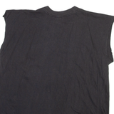 LUCK Mens T-Shirt Grey Sleeveless 90s L
