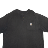 CARHARTT Mens T-Shirt Grey Button Neck 2XL