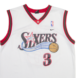 NIKE Philadelphia Sixers Mens Jersey White Sleeveless USA V-Neck XL