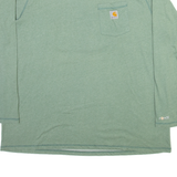 CARHARTT Mens T-Shirt Green Long Sleeve 2XL
