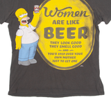 THE SIMPSONS Homer Beer Mens T-Shirt Brown Crew Neck L