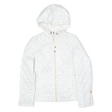 NAUTICA Womens Quilted Jacket White Hooded Diamond S