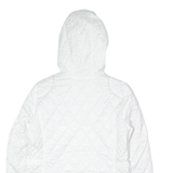 NAUTICA Womens Quilted Jacket White Hooded Diamond S