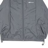 REEBOK Mens Rain Jacket Grey Nylon Hooded M