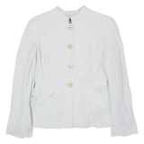 EMPORIO ARMANI Womens Blazer Jacket Grey Linen UK 14