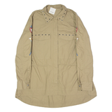 PINKO Embellished Womens Trench Jacket Beige Floral UK 12