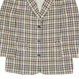 YARELL Womens Blazer Jacket Cream Knit Wool 80s Check UK 14