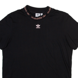 ADIDAS ORIGINALS Womens T-Shirt Black High Neck UK 10