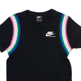 NIKE Womens T-Shirt Black V-Neck XS