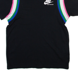 NIKE Womens T-Shirt Black V-Neck XS