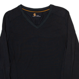 CARHARTT Womens T-Shirt Black Long Sleeve V-Neck L