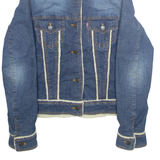LEVI'S Girls Sherpa Lined Denim Jacket Blue L